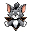 Tom and Jerry in mafia tattoo design idea