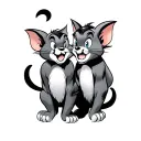 Tom and Jerry in mafia tattoo design idea