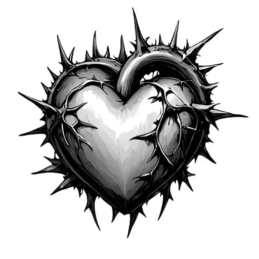 Heart With Thorns tattoo design idea