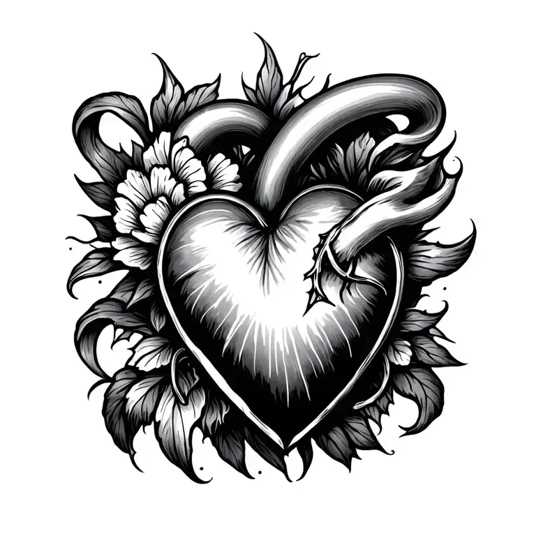 K Heart tattoo design idea