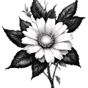 dark floral sleeve featuring one bright flower with a ray of light shining on it tattoo design idea