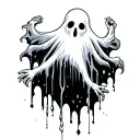 a sheet ghost floating tattoo design idea