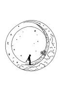 man on the moon inside tattoo design idea