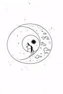 man on the moon inside tattoo design idea