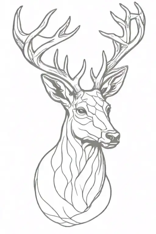 stag head tattoo design idea