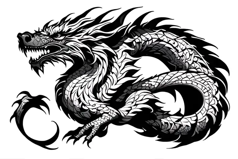 nordic dragon wrapped tattoo design idea