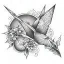Paper crane tattoo design idea