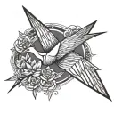 Paper crane tattoo design idea
