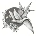 Paper crane tattoo design idea