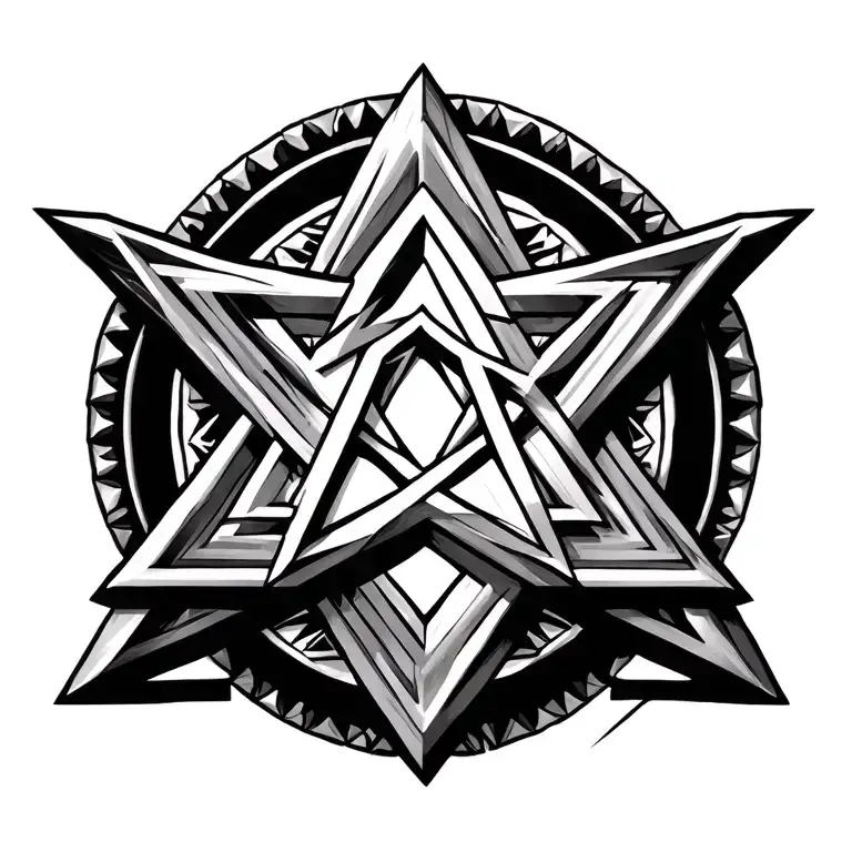 gangster disciples pitchfork star of david geometric mandala tattoo design idea