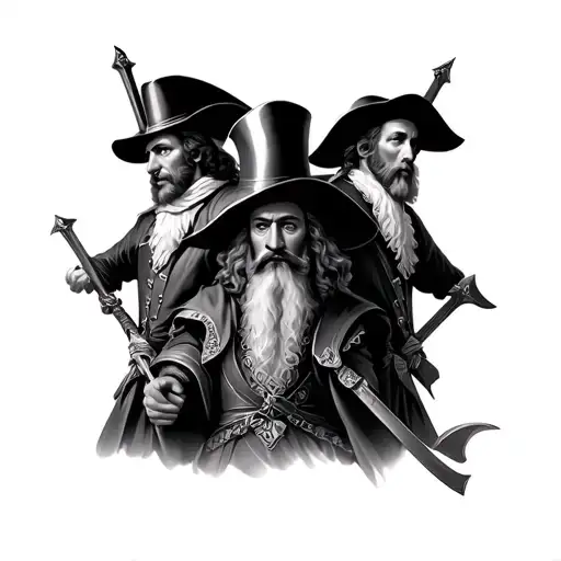 three musketeers tattoo design idea