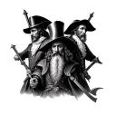 three musketeers tattoo design idea