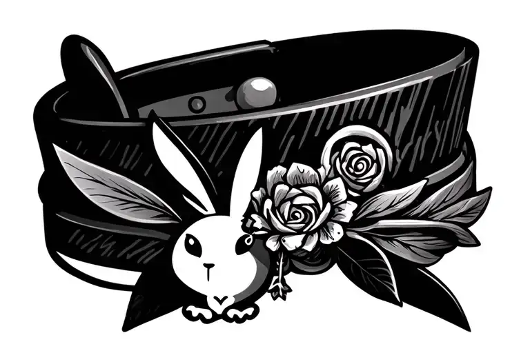 Fusion of playboy bunny bracelet and a Rakhi  tattoo design idea