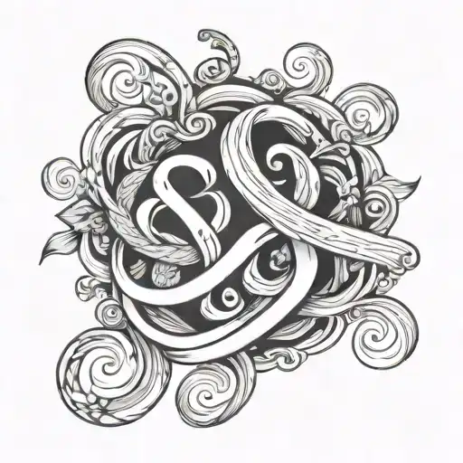 kids initials intertwined tattoo design idea