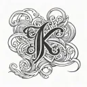 kids initials intertwined tattoo design idea