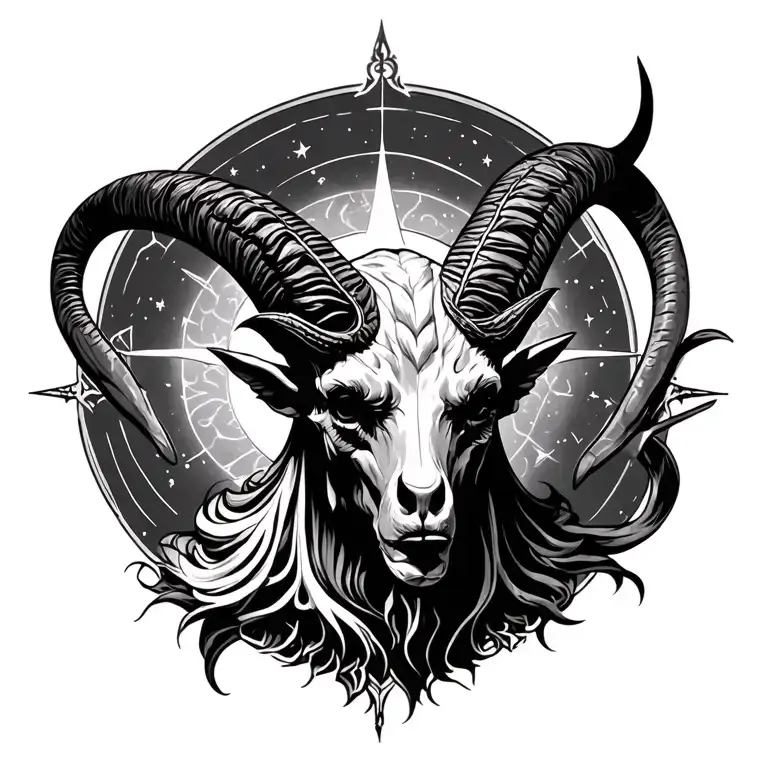 baphomet celestial tattoo design idea