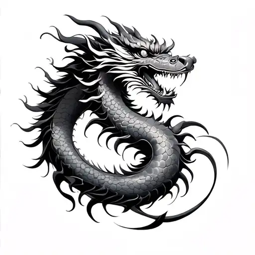 A Red Chinese Dragon tattoo design idea