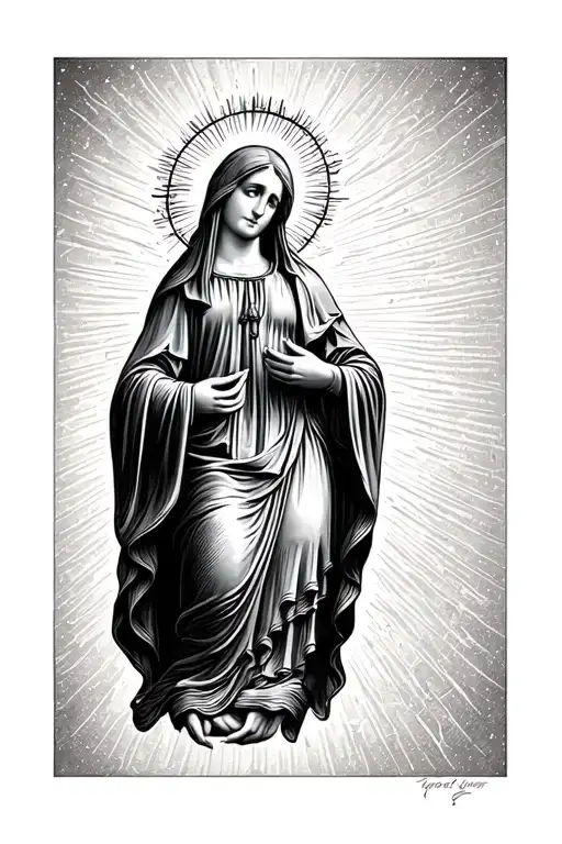 Virgin Mary tattoo design idea