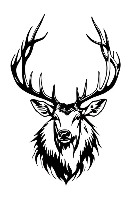 elk tattoo design idea