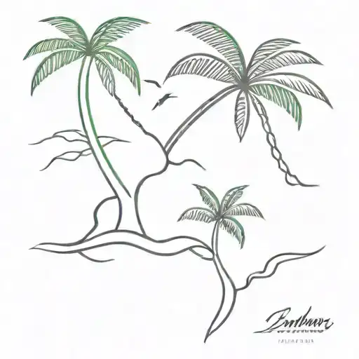 bahamas themed tattoo design idea