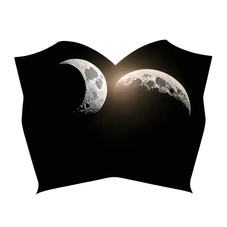 A Waning Crescent phase, with 36.0% of the visible lunar disk illuminated by the Sun. A cursive letter E tattoo design idea