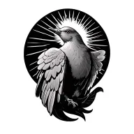 dove sun rays tattoo design idea