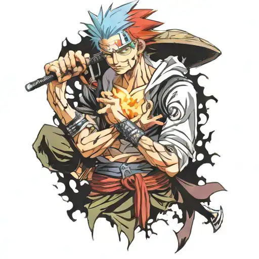 shanks one piece gojo satoru kakashi hatake tattoo design idea