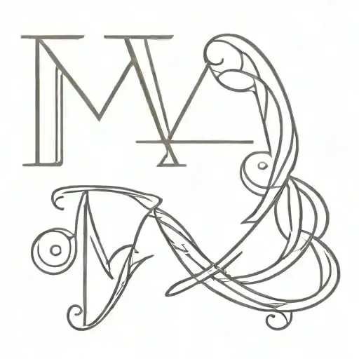combination of initials T and M tattoo design idea
