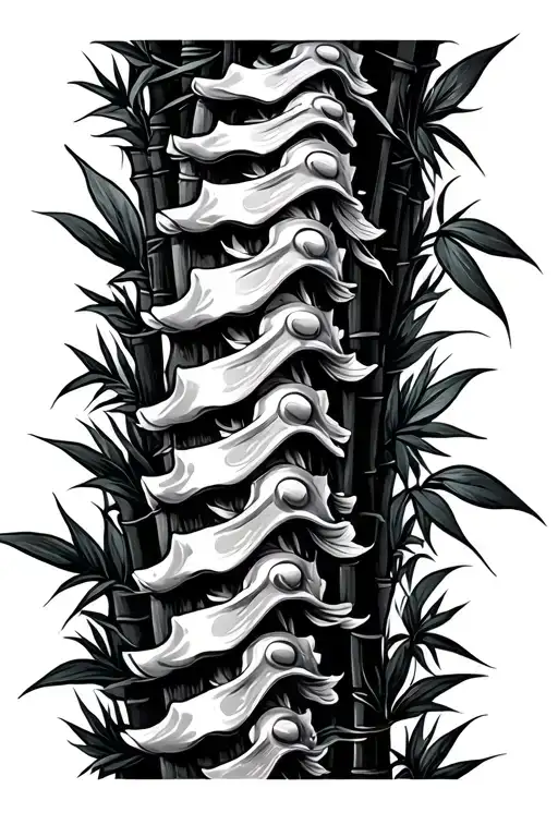Bamboo spine tattoo design idea