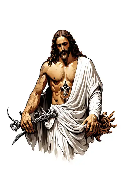 jesus and the reaper  tattoo design idea