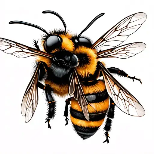 bumble bee with another bumble bee that are in love tattoo design idea