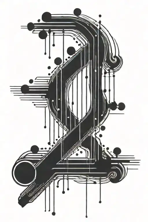 morse code flowing lines tattoo design idea