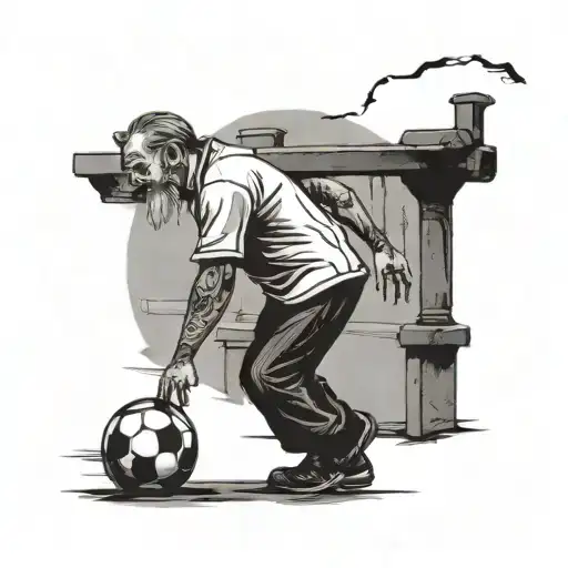 a 22years man walking tired along his young passed away's 16years footballist friend is walking happy as a dead soul tattoo design idea