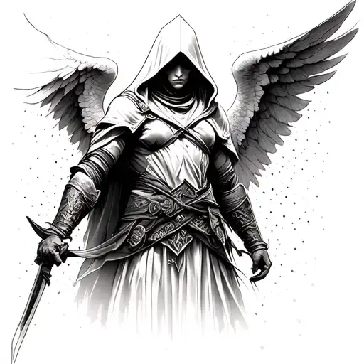 Angel assasins creed tattoo design idea
