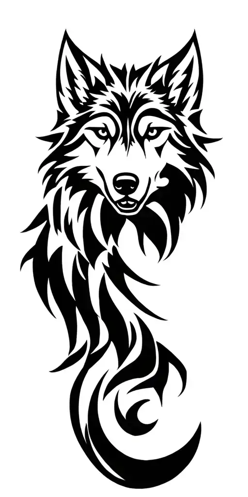 irish wolf tattoo design idea