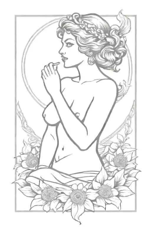aphrodite goddess tattoo design idea
