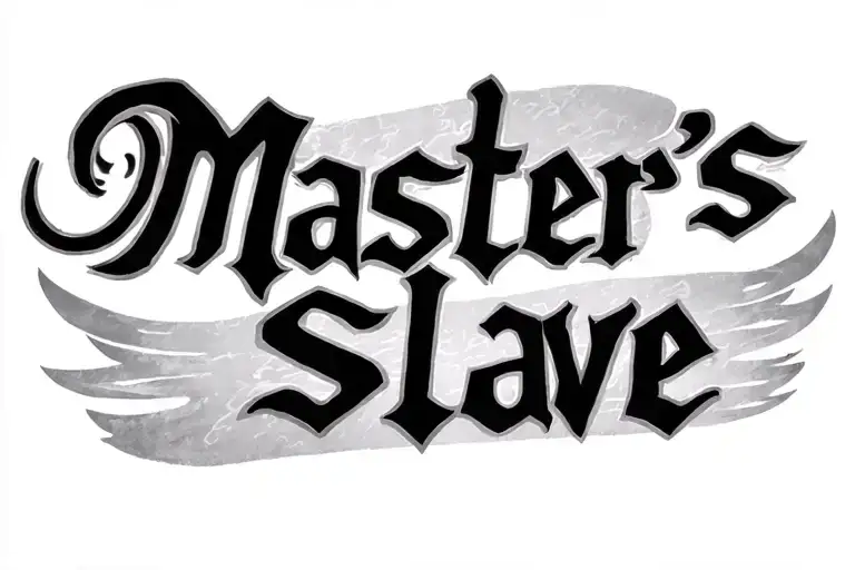 "Master's slave " text tattoo tattoo design idea