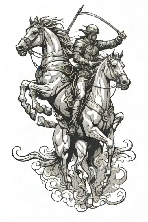 Horsemen tattoo design idea