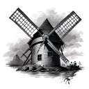 windmill tattoo design idea