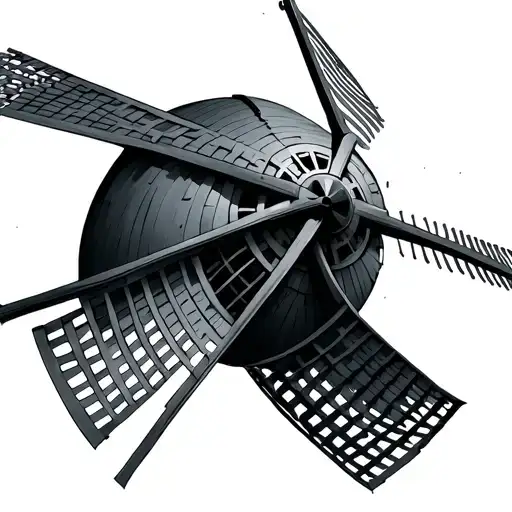 windmill tattoo design idea