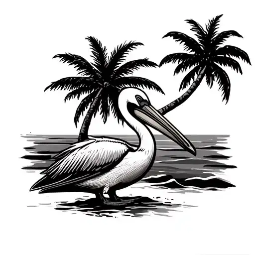 Robert,beach,palm tree,florida,pelican tattoo design idea