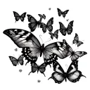 mini black butterflies tattoo design idea