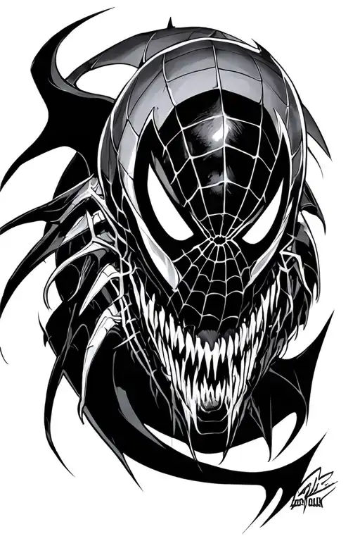 Batman spawn Spider-Man venom tattoo design idea