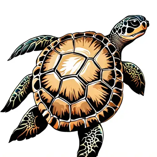 sea turtle with filagree tattoo design idea