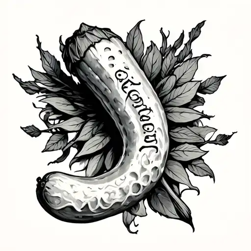 "Zoccoli" Cornicello Below Text tattoo design idea