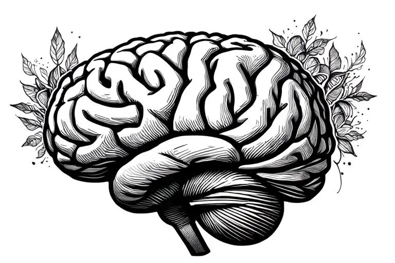 adhd brain tattoo design idea