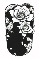 A tattoo design of a black and red rose growing out of a pile of waste tattoo design idea