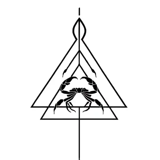 Triangle et signe scorpion intertwined tattoo design idea