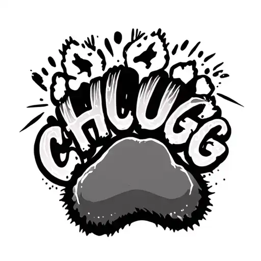 "CHUGG" Paw Print tattoo design idea