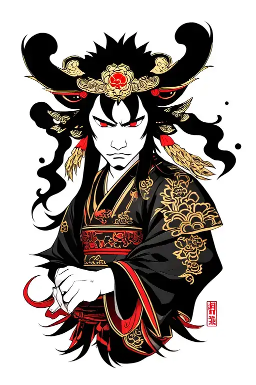 three tomoe curse mark wukong  tattoo design idea